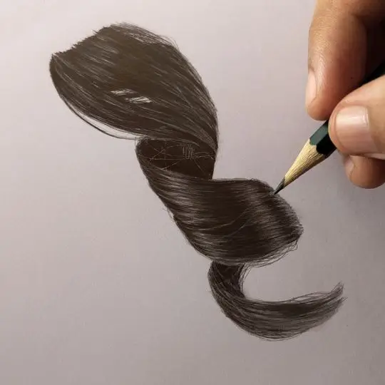 Studio delle ciocche di capelli